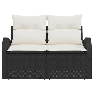 vidaXL Canapé de jardin Noir 124 x 62 x 69cm polyrotin