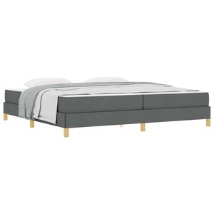 vidaXL Lit à ressorts avec matelas Gris foncé 200 x 200 cm tissu