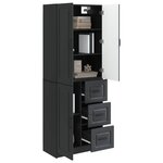 vidaXL Ensemble de Meubles 2 Pièces Noir Bois d'ingénierie