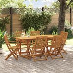 vidaXL Ensemble à manger de jardin 7 Pièces bois massif d'acacia