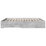 vidaXL Cadre de lit avec tiroirs sans matelas gris béton 180x200 cm