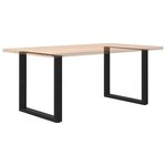 vidaXL Pieds de table à manger en U 2 pièces Noir 90 x (72-73) cm Acier
