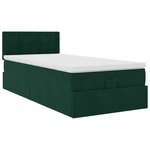 vidaXL Cadre de lit ottoman avec matelas vert foncé 100x200 cm velours