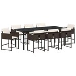 vidaXL Ensemble de salle à manger pour jardin 9 pc Marron polyrotin