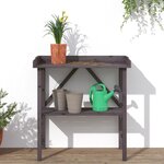 vidaXL Table à plantes avec étagère gris 78x38x82 5 cm bois de sapin