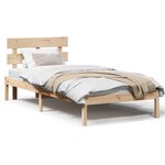 vidaXL Cadre de lit avec tête de lit 80x200 cm Bois massif Pin