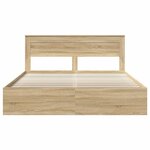 vidaXL Cadre de lit avec tête de lit Sonoma 200 x 200 cm Pin massif