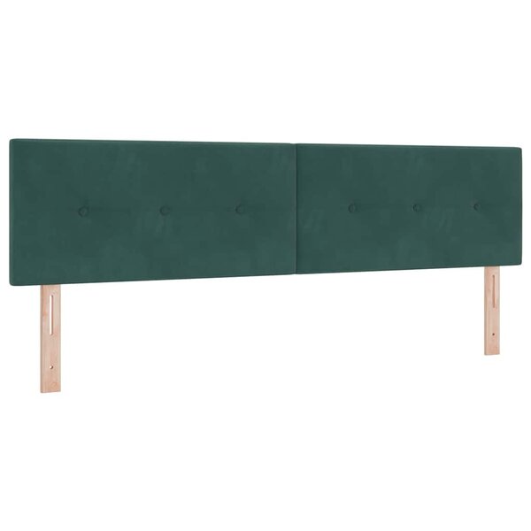 vidaXL Tête de lit avec des lumières à LED Réglable Vert 90 cm Velours