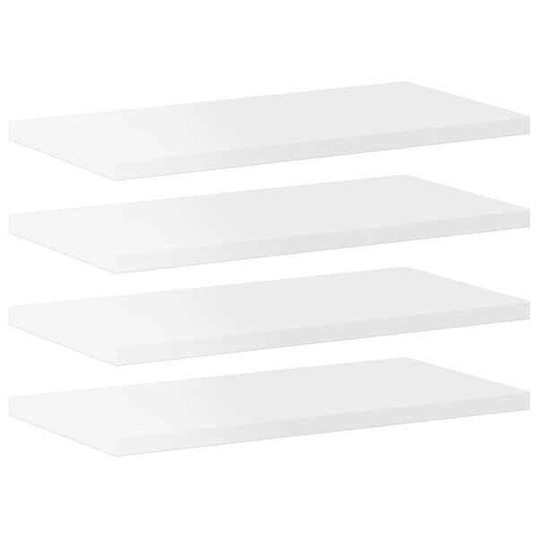vidaXL Panneaux de bibliothèque 4 Pièces blanc brillant bois d’ingénierie