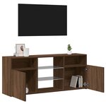 vidaXL Meuble TV avec lumières LED Chêne marron 120x30x50 cm