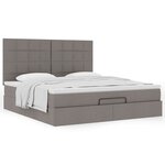 VidaXL Cadre de lit ottoman avec matelas taupe 180x200 cm tissu