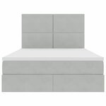 vidaXL Lit de rangement LED avec matelas Gris clair 140 x 190 cm