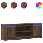 vidaXL Meuble TV avec LED chêne marron 139 5x34x50cm bois d'ingénierie