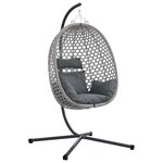 vidaXL Chaise suspendue polyrotin 104 x 100 x 191 cm Gris