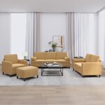 vidaXL Ensemble de canapés 4 Pièces avec coussins marron velours