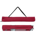 vidaXL Lit de Détente Pliant Rouge Métal  Tissu Standard Pliable