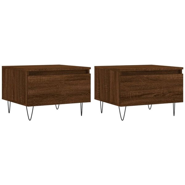 vidaXL Tables basses 2 Pièces chêne marron 50x46x35 cm bois d'ingénierie