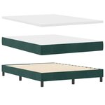 Lit Box Spring vidaXL avec matelas Vert foncé 140x200 cm Velours
