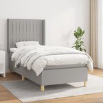 vidaXL Sommier à lattes de lit et matelas Gris clair 90x190 cm Tissu