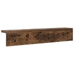 vidaXL Porte-manteau mural avec étagère Chêne fumé 60 x 10.5 x 10.5 cm