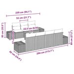 vidaXL Ensemble de canapé de jardin avec coussin 8 Pièces Noir polyrotin