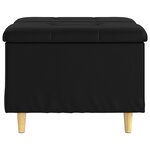 vidaXL Pouf de rangement avec coussin Noir 60 x 60 x 45 cm Simili cuir