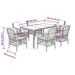 vidaXL Ensemble à manger de jardin coussins 7Pièces Noir Résine tressée