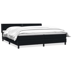 vidaXL Sommier à lattes de lit avec matelas noir 180x220 cm velours