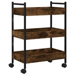 vidaXL Chariot de cuisine chêne fumé 50x30x70 cm bois d'ingénierie