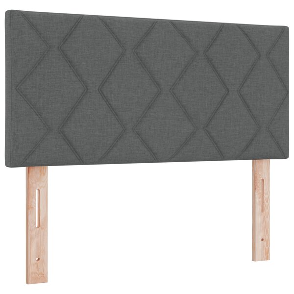 Housse de Tête de Lit Design Blocs Diamant Gris Foncé 90 cm Tissu