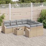 vidaXL Ensemble de canapé de jardin Beige 55 x 55 x 37 cm polyrotin