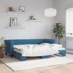 vidaXL Lit de jour avec lit gigogne bleu 80x200 cm velours