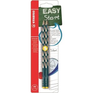 STABILO 2 crayons graphite HB EASYgraph S Gaucher - Bleu ardoise