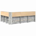 vidaXL Lit Bibliothèque Gris béton 140 x 200 cm Bois d'ingénierie