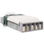 vidaXL Cadre de lit sonoma gris 75x190 cm bois d'ingénierie
