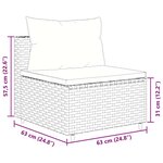 vidaXL Salon de jardin 5 Pièces avec coussins Gris Résine tressée