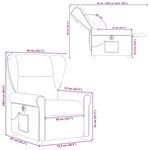 vidaXL Fauteuil inclinable de massage électrique marron tissu