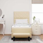 vidaXL Lit à ressorts avec matelas Crème 100 x 200 cm tissu