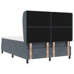Lit à ressorts vidaXL avec matelas en gris foncé  160x200 cm  velours