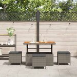 vidaXL Ensemble de salle à manger pour jardin 4 Pièces Gris Poly rotin