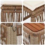 vidaXL Ensemble de salle à manger pour jardin 3 Pièces Beige et crème