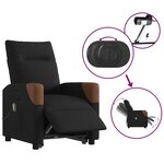 vidaXL Fauteuil inclinable de massage électrique Noir Tissu