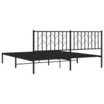 vidaXL Cadre de lit métal sans matelas avec tête de lit noir 183x213cm