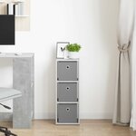 vidaXL Buffet avec tiroir Gris béton 25 5 x 22 x 69 5 cm