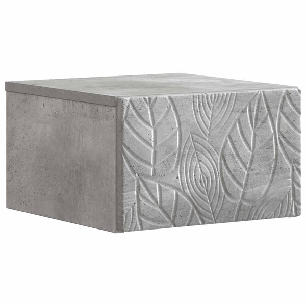 vidaXL Cabinet de chevet mural Gris béton 49 x 34 5 x 20 cm