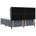 Lit à ressorts vidaXL avec matelas gris foncé 180x200 cm en velours