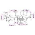 vidaXL Ensemble de canapé de jardin 7 Pièces Anthracite Acier
