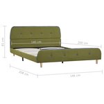 vidaXL Cadre de lit sans matelas vert tissu 140x200 cm