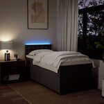 vidaXL Sommier à lattes de lit avec matelas Marron foncé 90x190 cm