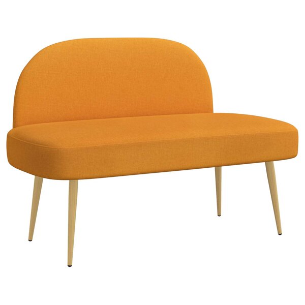 vidaXL Banc rembourré avec dossier Jaune foncé 110 x 60 x 76 cm